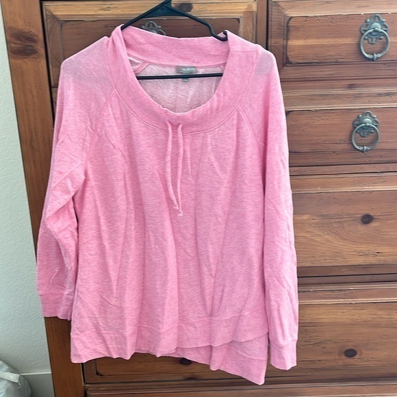 NWOT T By Talbots Women’s Pink Long Sleeve Sweatshirt Top Size Large - Picture 1 of 8